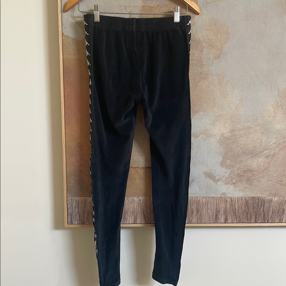 Kappa Ammu Velour Black Track Leggings  Pants with Logo Small - Picture 8 of 8